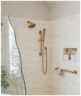 a remodeled standing shower