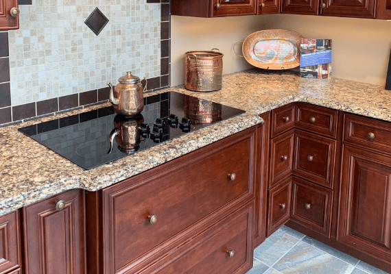 Photo of overlay cabinetry